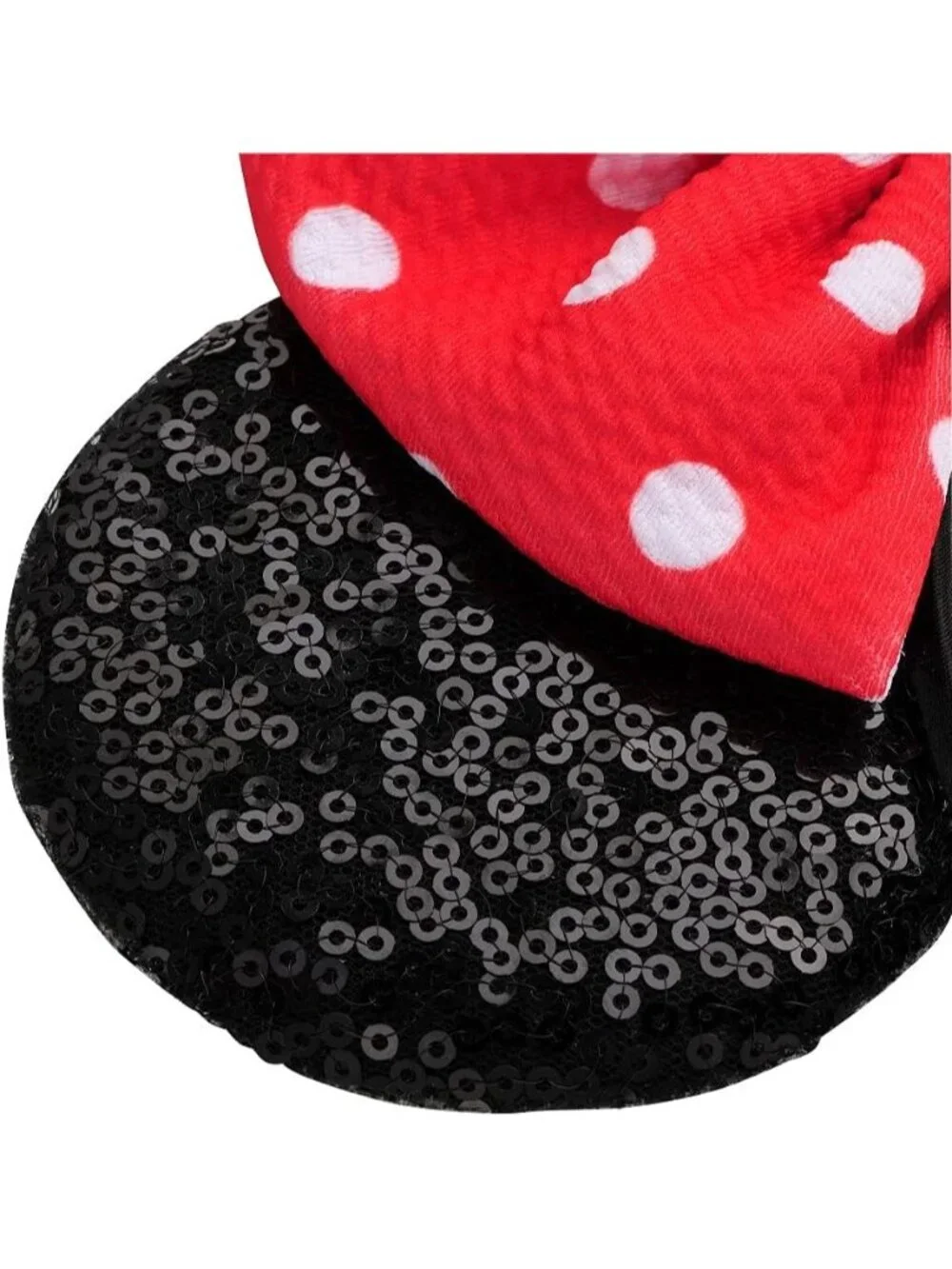 Women Pink Dots 2 Sequin Handmade Mickey Mouse Headband 2 Pieces